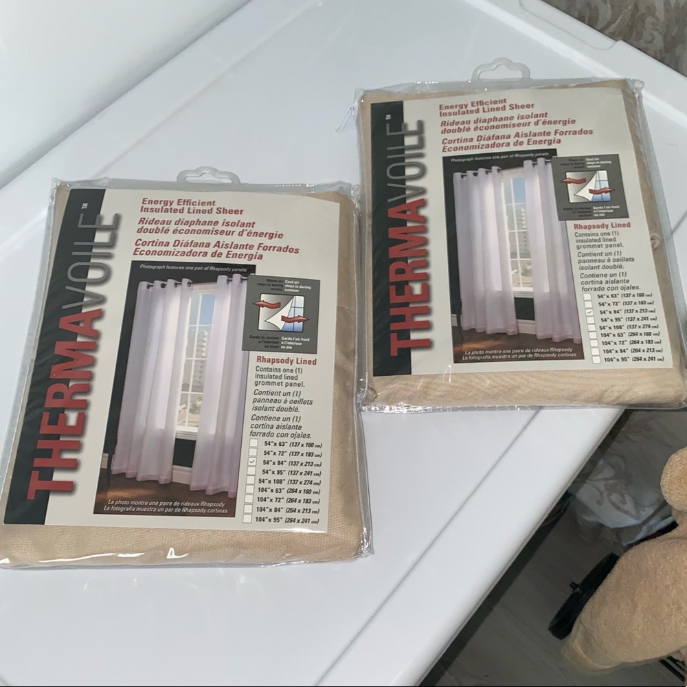 Semi-sheer thermal grommet single curtain panel - Picture 3 of 4